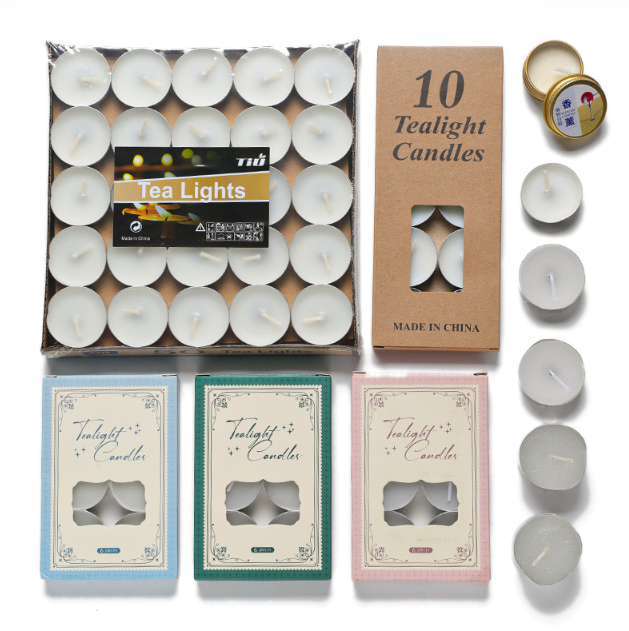 Set of 50 Unscented Tealight Candles (Single)