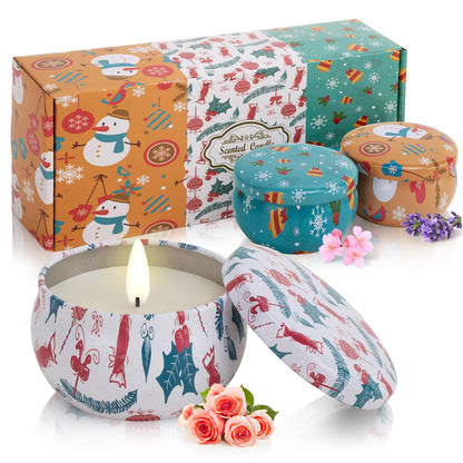 Christmas Candles Set Gift Super Value 3 Pack 2.5 oz Aromatherapy Candles for Home Scented Christmas Candles Gifts for Women 3 Fragrant Scented Candles Set Can Meet Your Various Needs